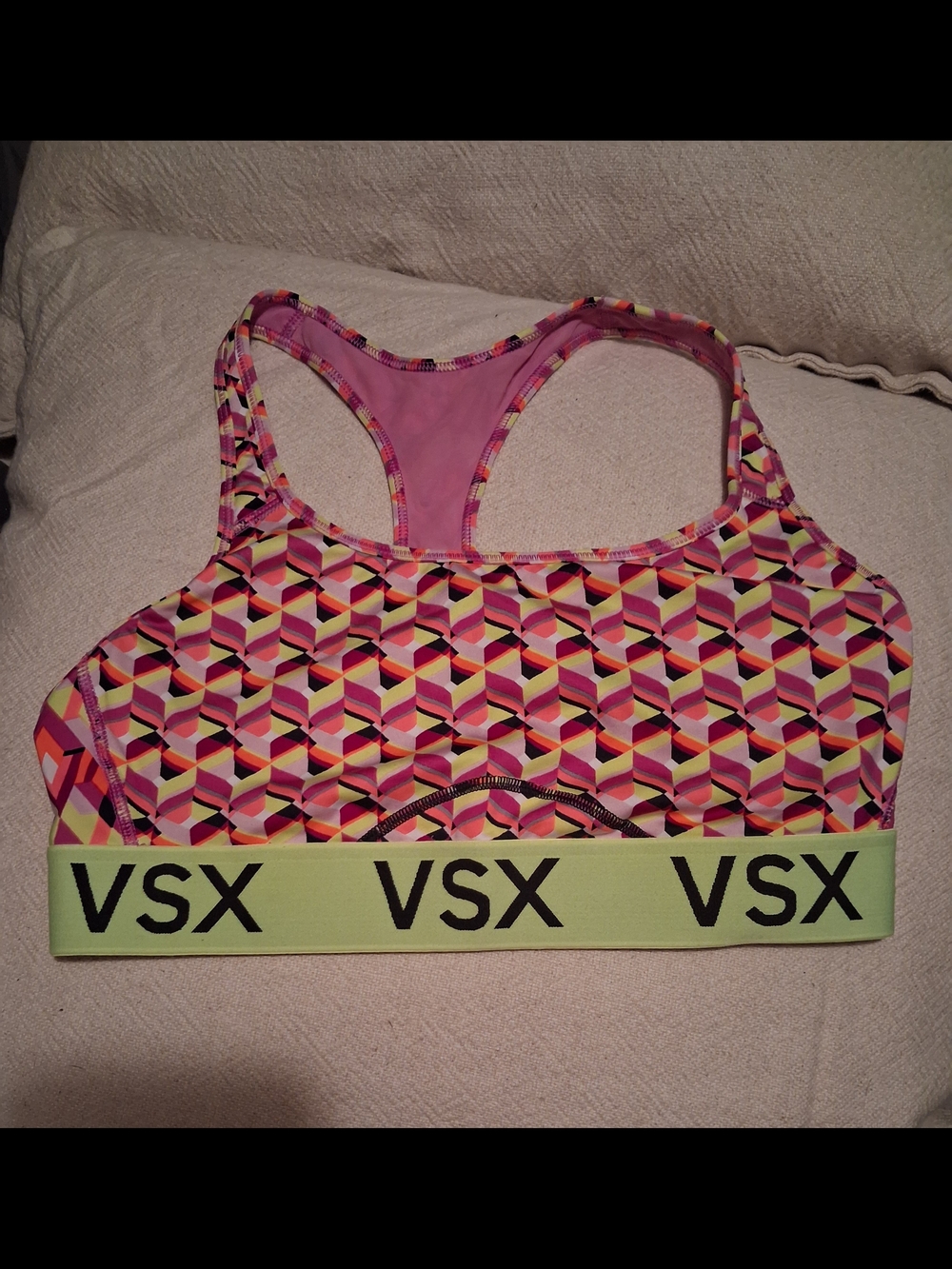 Victoria's Secret Multicolor Geometric Racerback Sports Bra